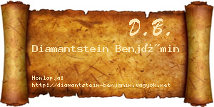Diamantstein Benjámin névjegykártya